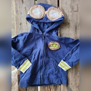 GYMBOREE SZ 2T-3T VGUC NAVY BLUE FLYING SQUIRREL FLIGHT TEAM full zip Sweatshirt